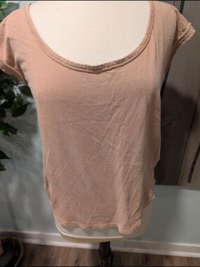 Free People Camel Scoop Neck  Top
